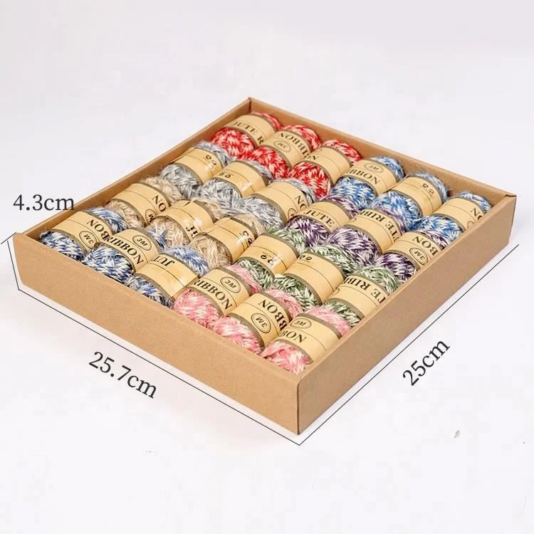 24 Rolls Natural Jute Twine String Hemp Rope for Festival Wedding Christmas Decoration