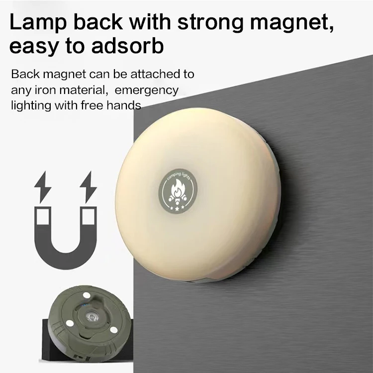 Outdoor RGB Strips LED Camping Lamp Type C Battery Powered Tent Lighting Portable Lights with Magnet