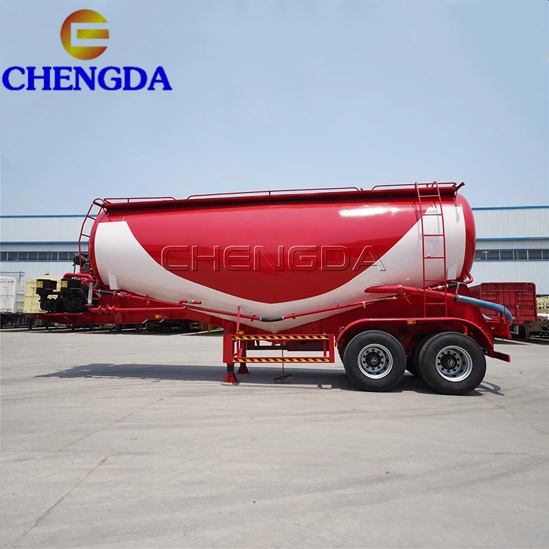 Factory New V-Type 2 Axles 40 Tons Cement Tanker Semi Trailer For Tanzania