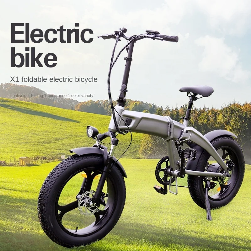 Folding variable speed electric bicycle removable lithium battery mountain electric vehicle belt led night light power car
