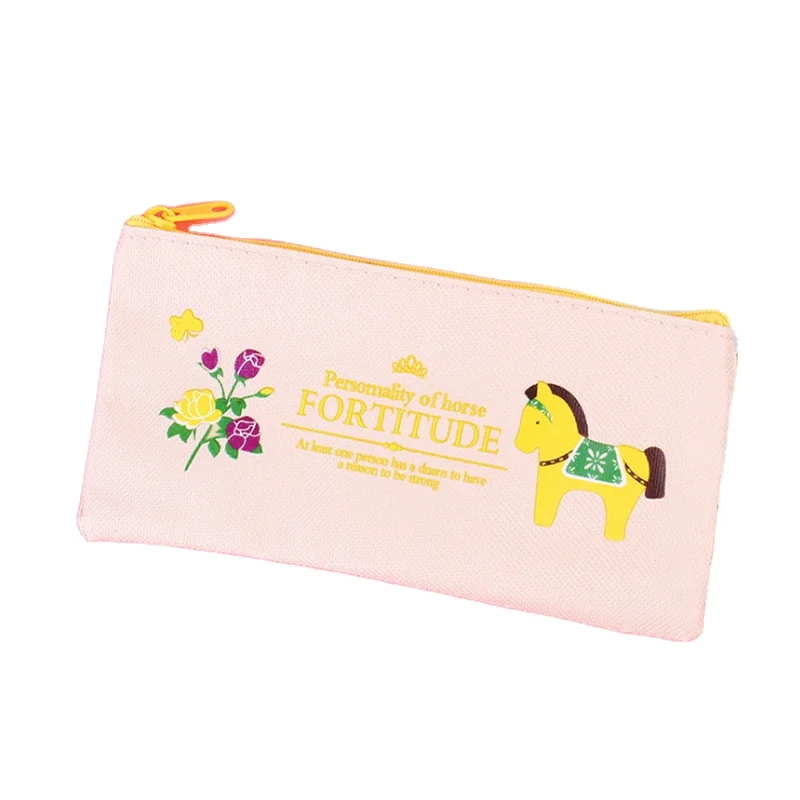 Custom Pen Bag Pencil Box Canvas Cute Storage Kawaii Girl Pencil Case