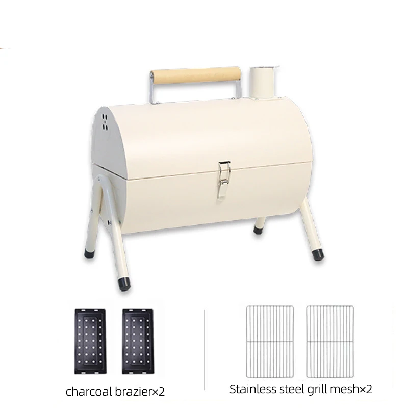 Outdoor bbq Double-sided Household Charcoal Smokeless Grill Multi-functional round Portable Barbecue Grill