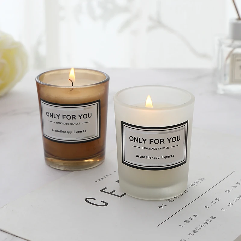 High Quality Decorative Glass Candle Cup Coffee Scented Wax In Glass Jar/