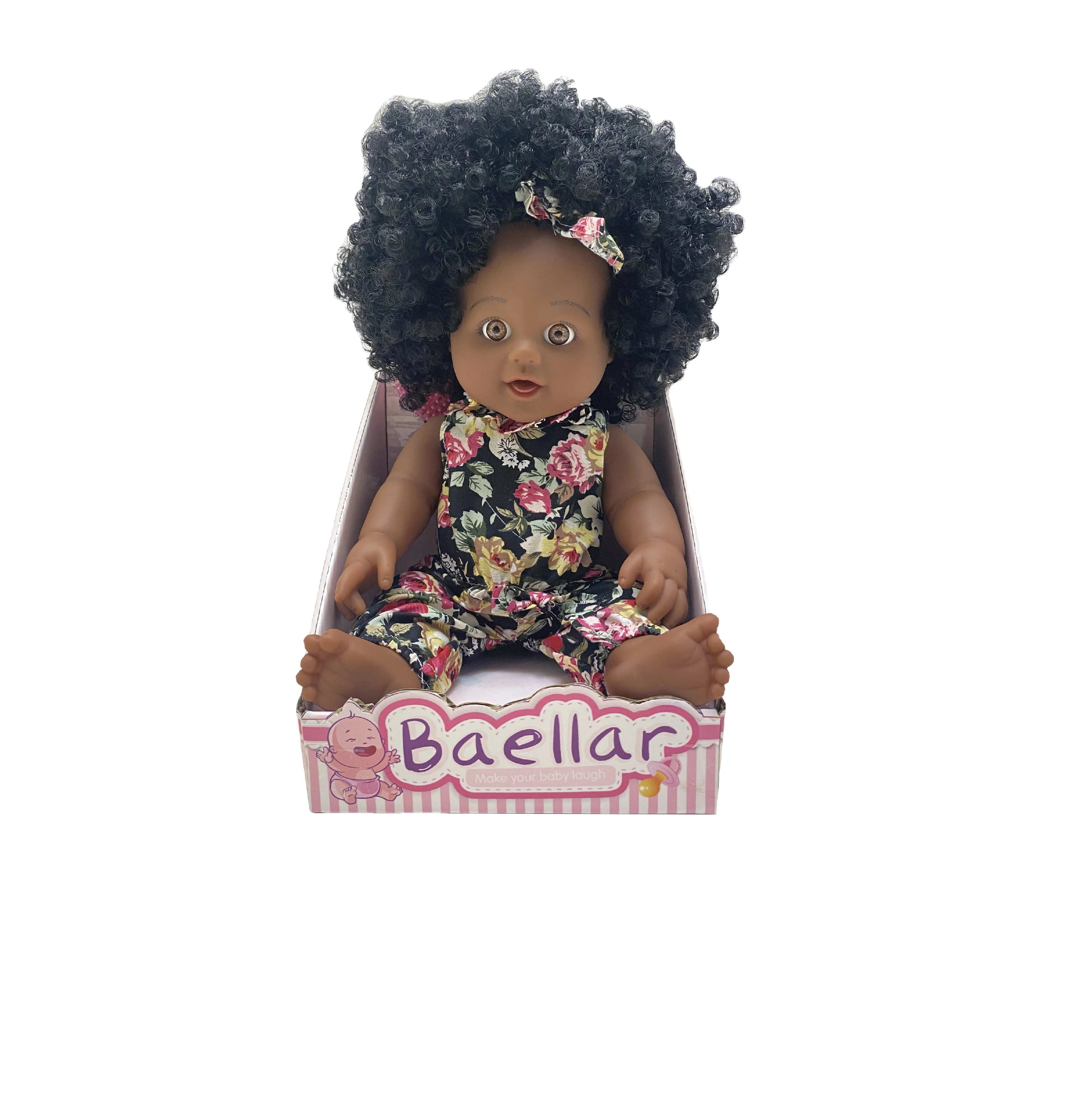 12inch vinyl black girl doll toy with afro hair