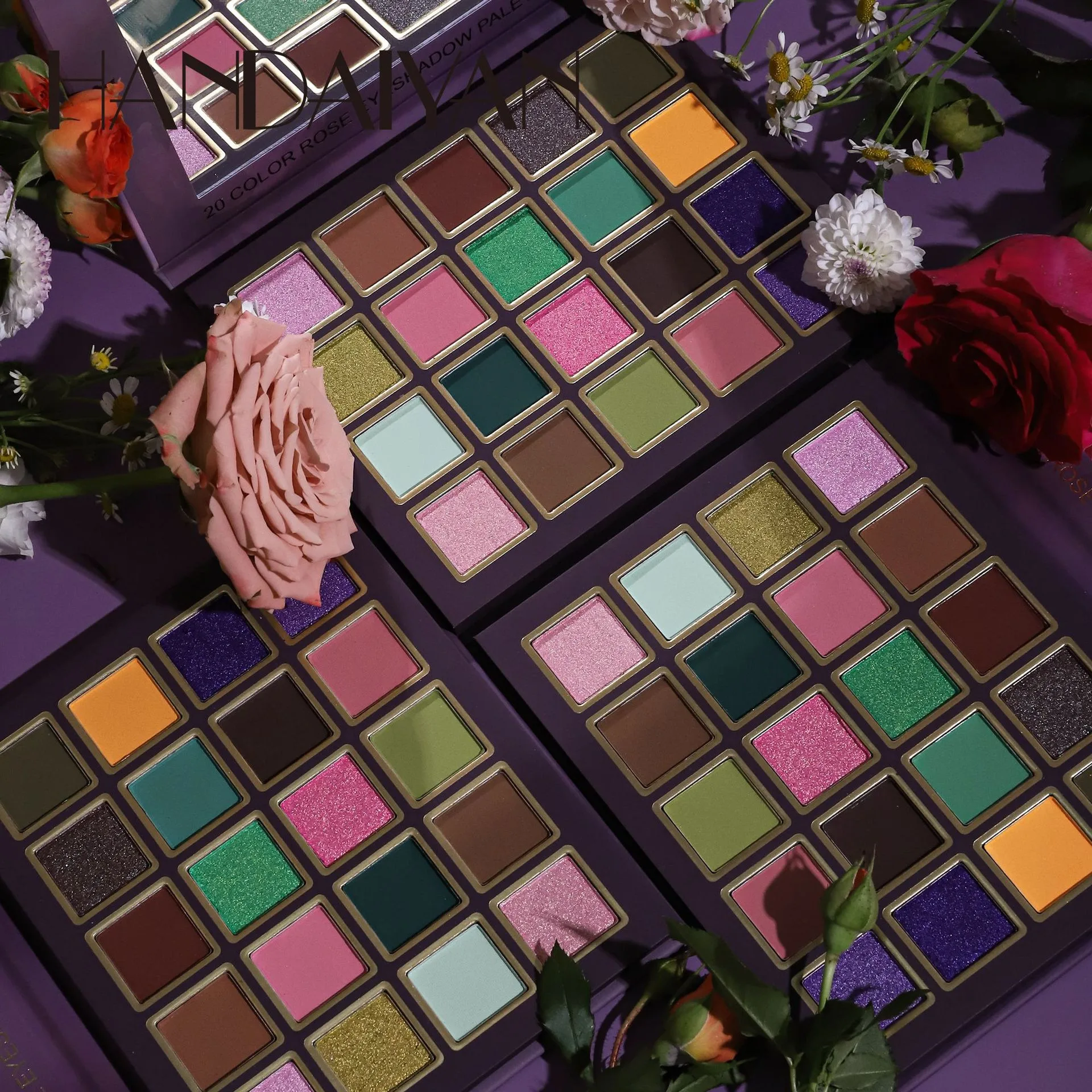 Handaiyan 20 Color Rose  Eyeshadow Palette Matte Glitter 36 Style Eye Shadow Pallet for Eyes Makeup Lasting Waterproof Cosmetic