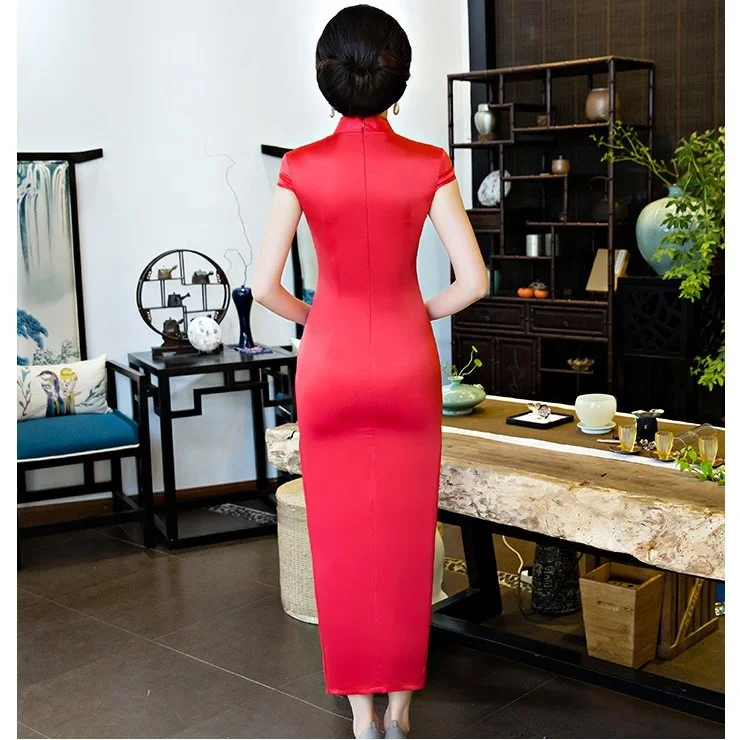 Женское облегающее платье классический костюм Qipao Tang с принтом традиционная китайская женская одежда
