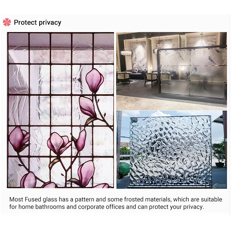 Decorative Hot Melt Glass Panels Wholesale Fusing Glass For Partition Wall