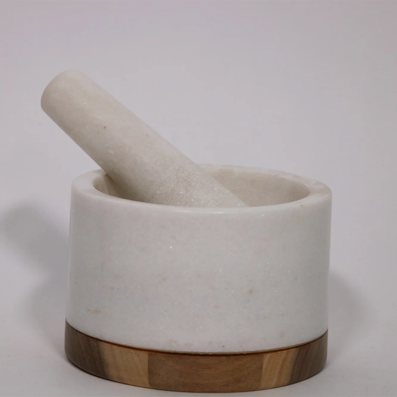 2022 Top Selling Marble Mortar And Pestle with wooden base