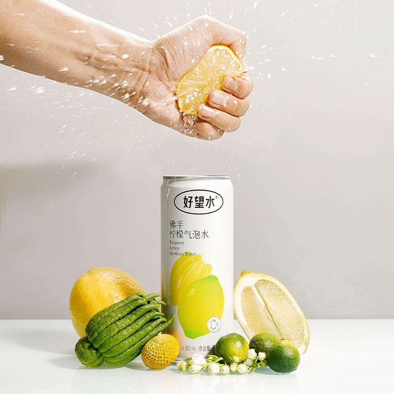 Good Hope Water Hope Hawthorn Buddha hand lemon peach sparkling juice 330ml cans of whole case of soft drinks chilled drinks