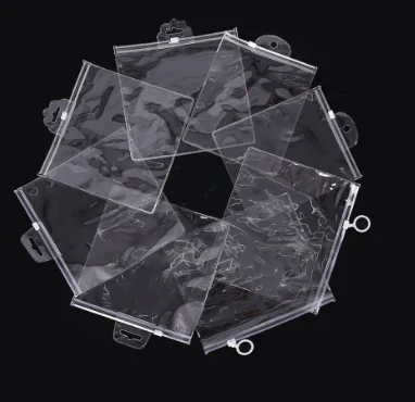 wholesale Transparent EVA Three-dimensional Makeup Clothes shoes Bag Custom Logo PVC Cosmetic Bag Folding Bottom Circle Zip Bag