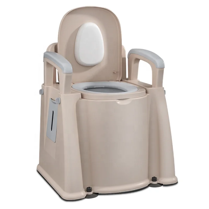 Unibody design high quality 45cm seat height  portable toilet with pu seat for elderly and pregnant woman