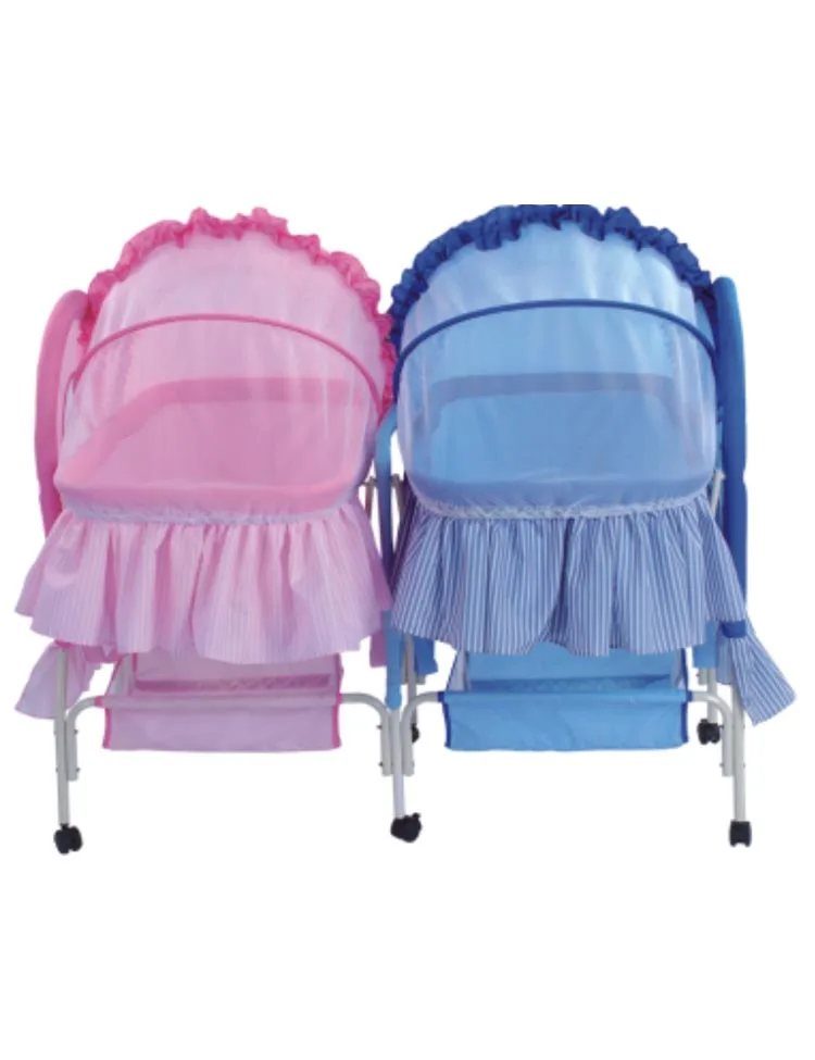 2019 new design small size twins baby swing cot bed baby net bed