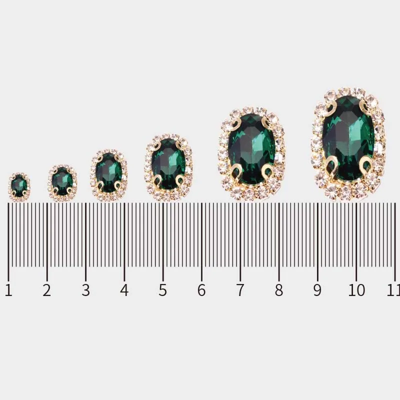 Wholesale Flatback Crystal Oval Button DIY Rhinestone Flatback Button For Hair Flower Wedding Embellishment LSRB2201