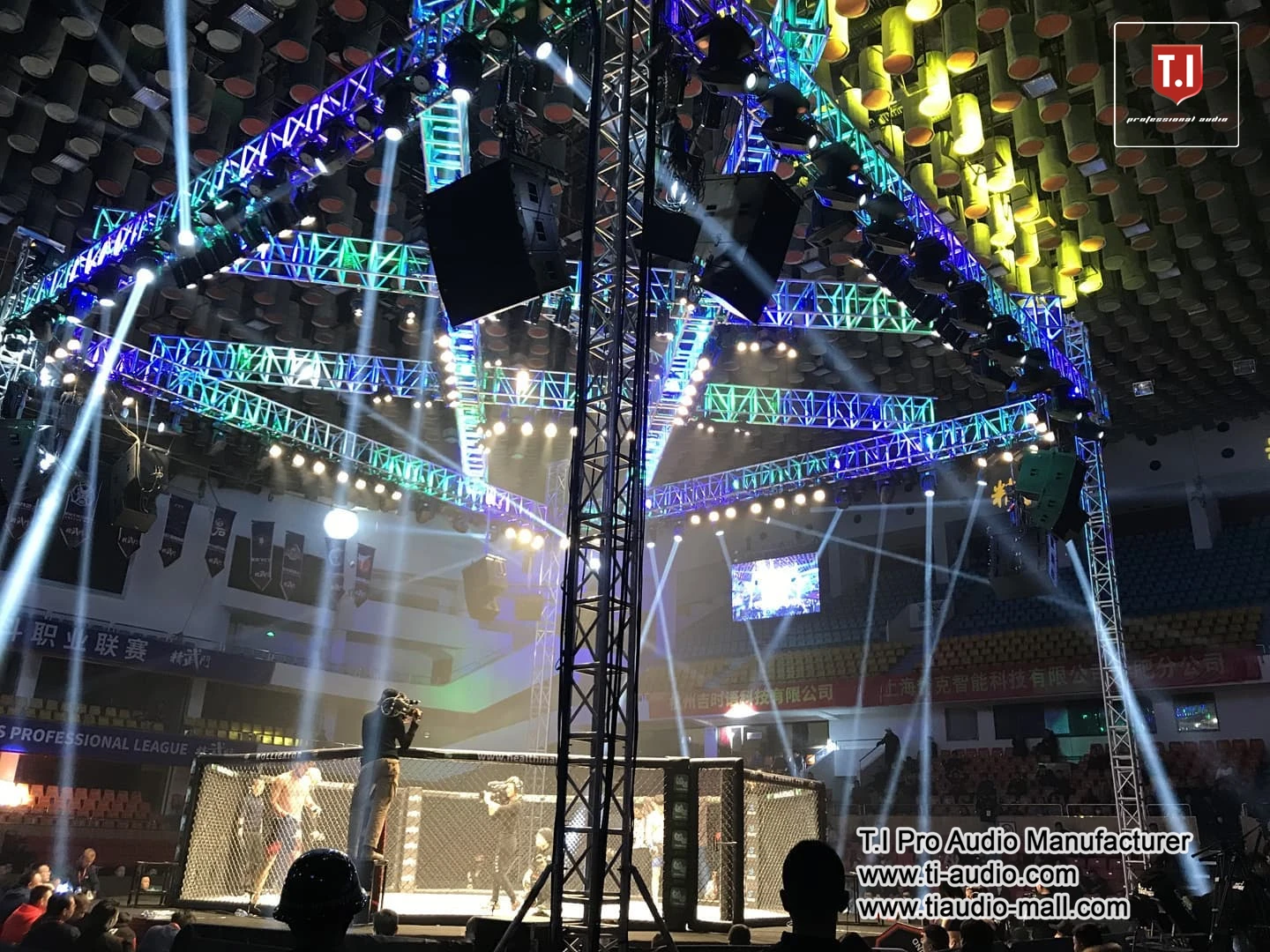 video lighting speakers audio system sound public address system stage truss professional audio