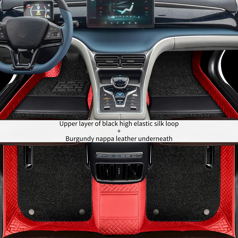 High elasticity silk coil customized car foot mat with storage for BYD song Pro