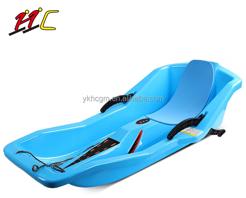 Hot selling plastic Snow Sled, Sledges & Toboggans Heavy Duty Sledge Toboggan Sleigh Sled Plastic Unisex Ski Fun Board