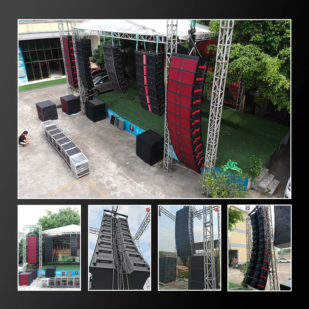 T.I Pro Audio portable passive wedding line array speaker 12 inch double 3 way sound system equipment