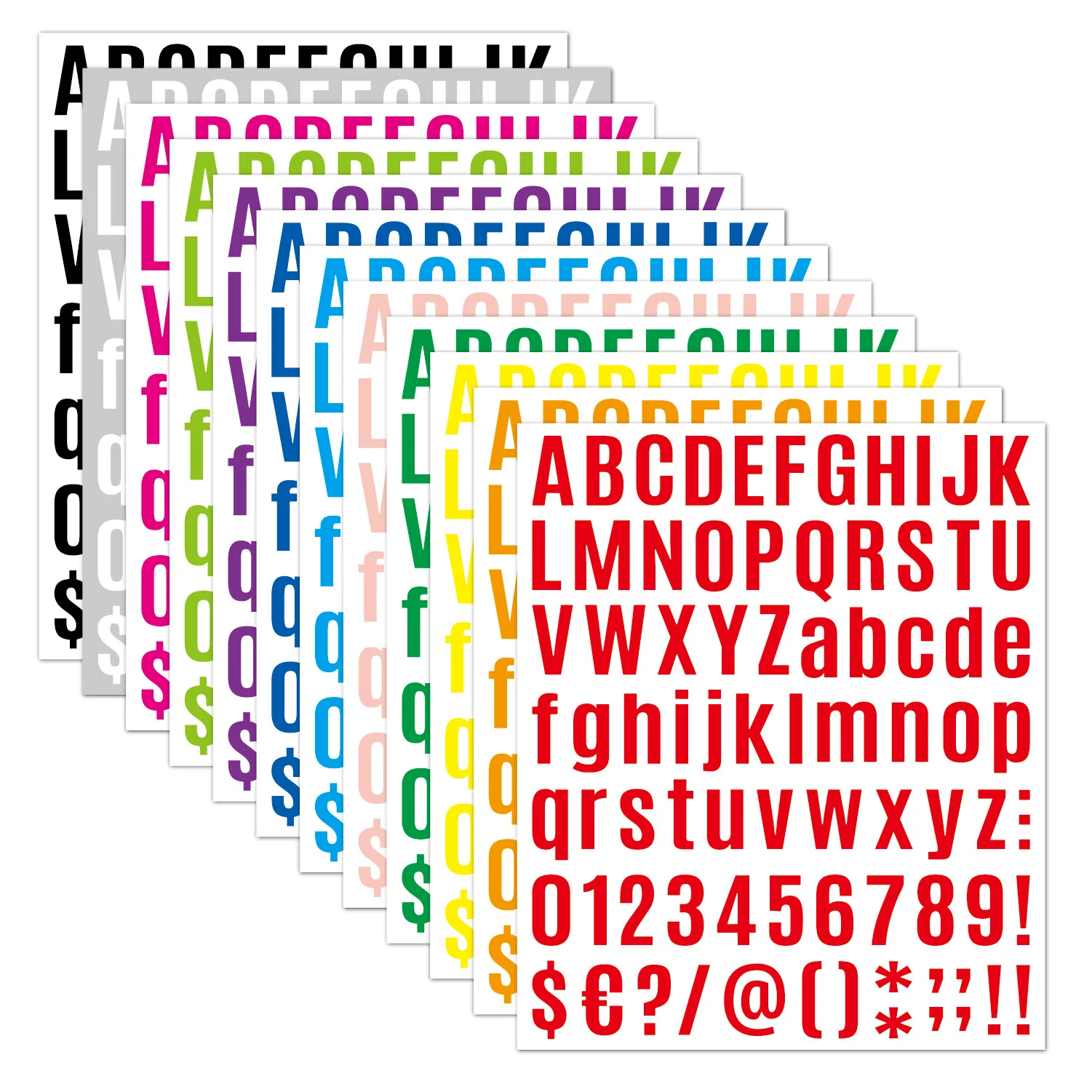 2023 New Diy Alphanumeric Sticker Multi-color Combination Sticker Cute Cartoon Sticker Creative Gift Index Hand