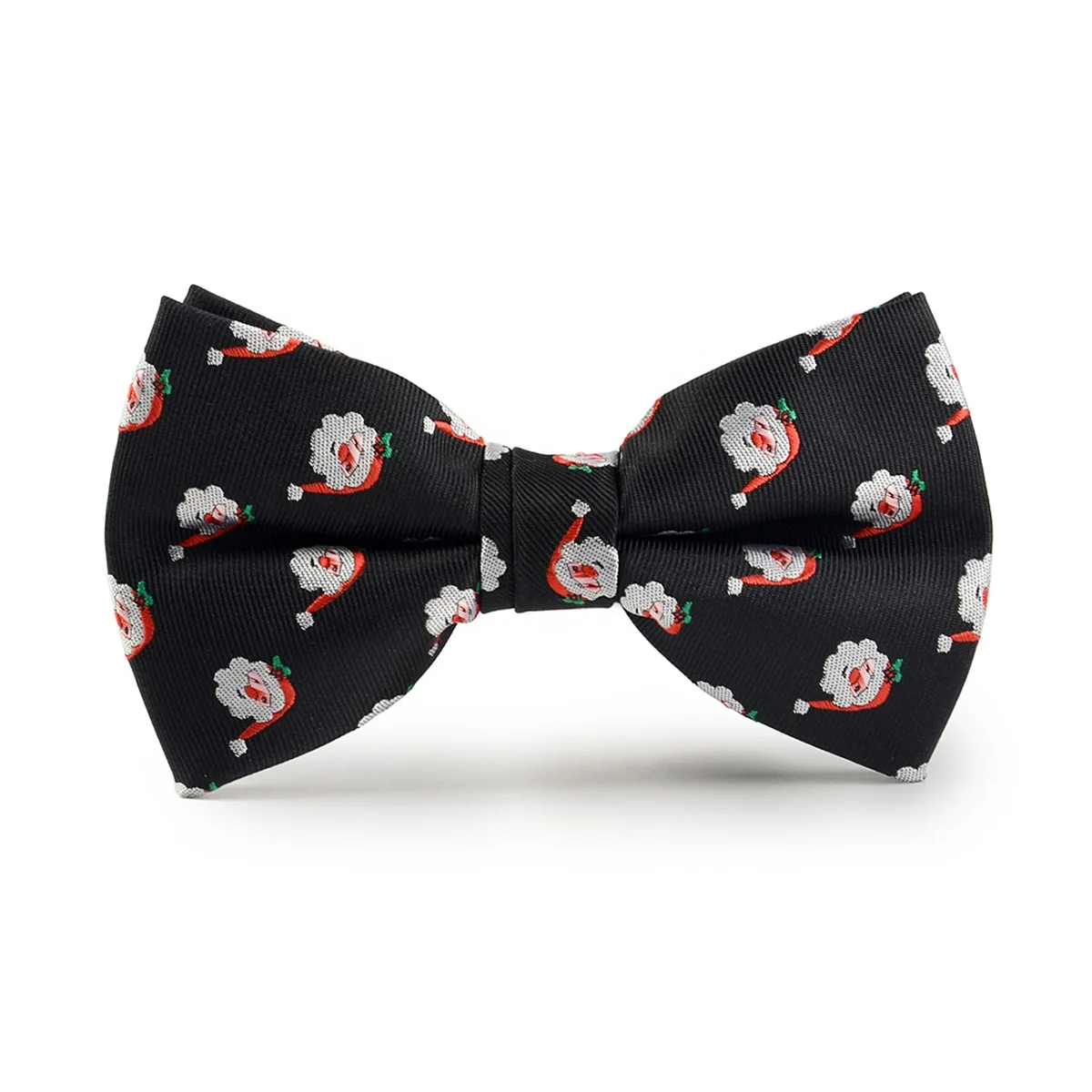 Happy New Year Mens Bowties Pretied Papillon Adjustable Polyester Custom Woven Santa Claus Xmas Tree Wholesale Christmas Bow Tie