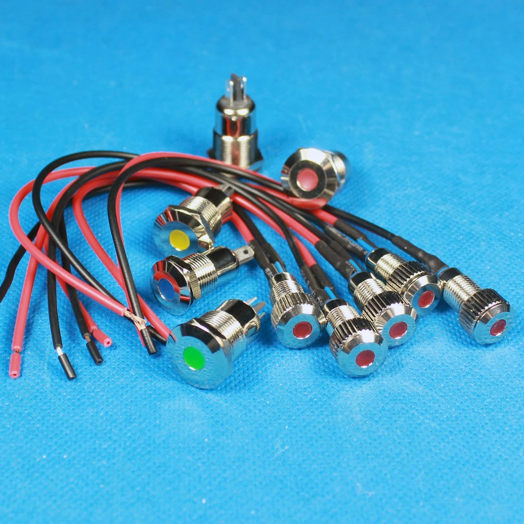 16mm 12V-24V Energy Saving LED Indicator Waterproof IP67 Metal Signal Light Pilot Dash Lamp for Car and machine