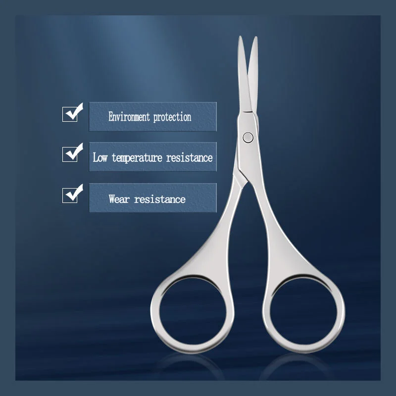 Rounded Tip Nose Hair Scissors For Beard Eyebrows Facial Dog Trimming Unisex Men And