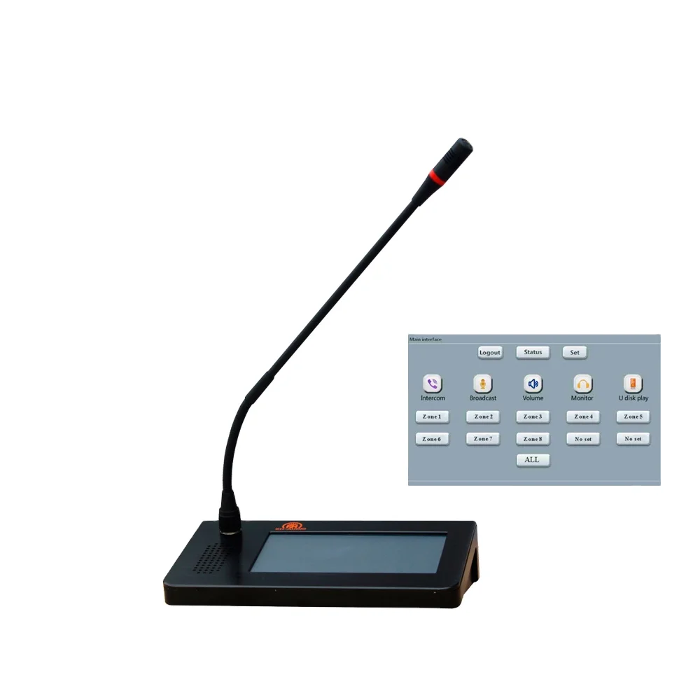 RH-AUDIO ip-сеть микрофон для зоны PA система оповещения по громкой связи