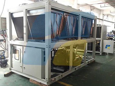 
40hp industrial refrigeration equipment 30tr air cooled screw chiller 
