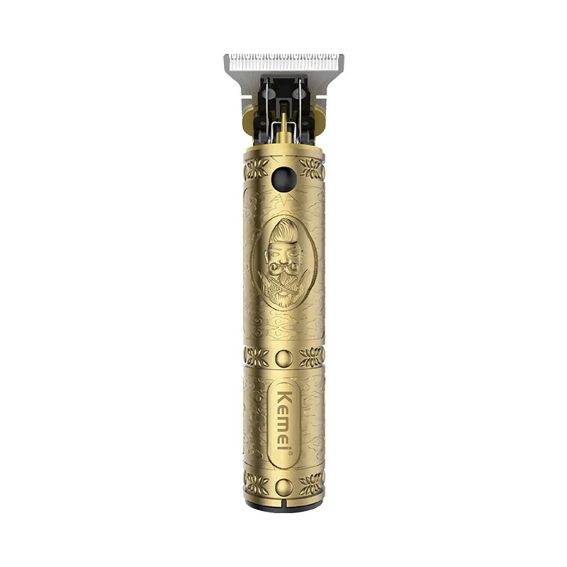 Оригинальная Регулируемая электрическая бритва для волос Kemei Golden KM700b из углеродистой стали с металлическим корпусом