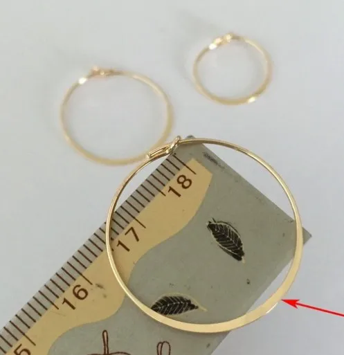 NANA high quality 14k italian gold filled round flat wire earring hoop,20mm brass gold filled earring accessories