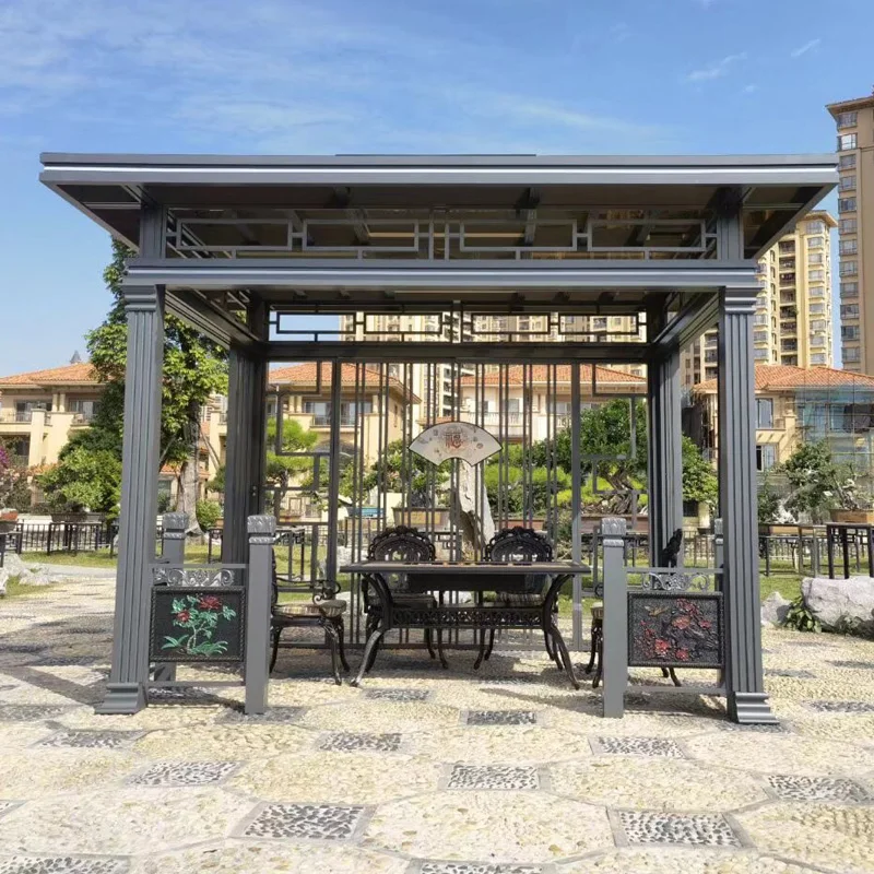 Outdoor Garden landscape pavilions garden villa antique building landscape new Chinese aluminum alloy pavilions