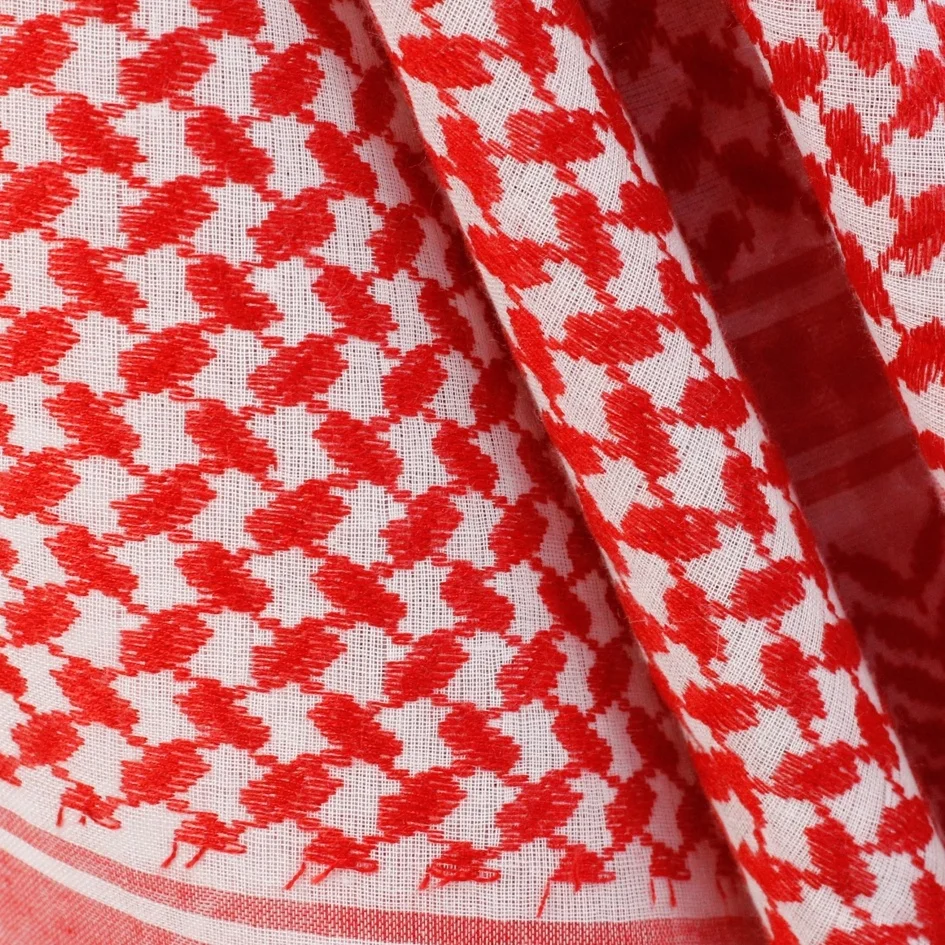 Factory woven pattern keffiyeh muslim arabic windproof desert wrap shawl shemagh hijab square man polyester scarfs yashmagh