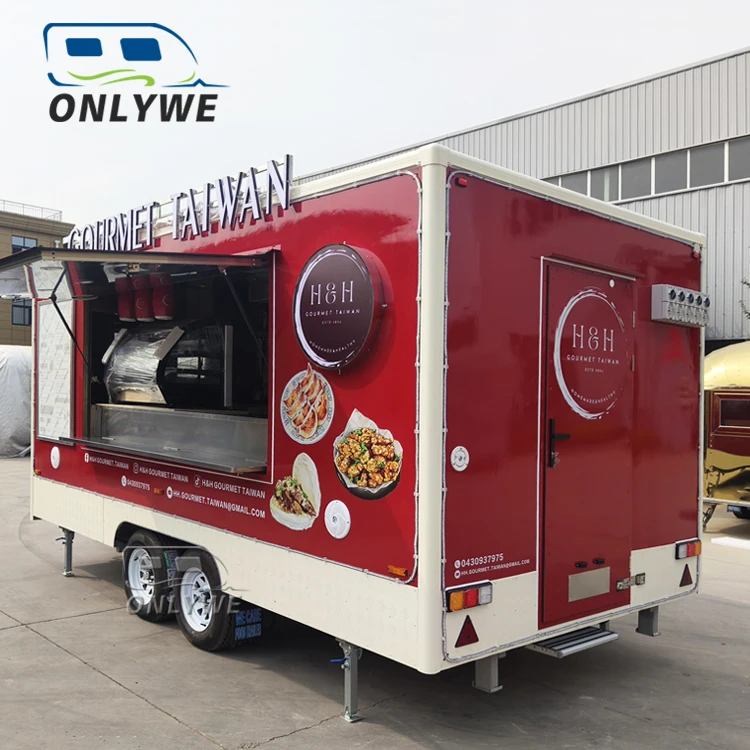 2024 New Cheap Stainless Steel Buy A Concession Mobile Pizza Burger Coffee Fast Food Truck Trailer Price With Full Kitchen USA
