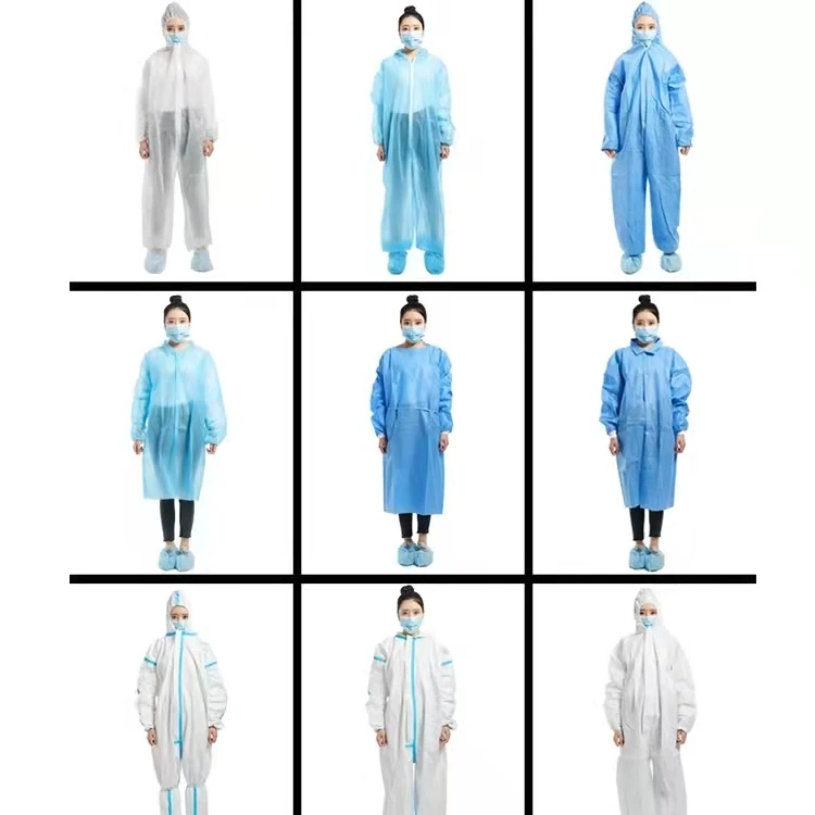 High Quality Customized Disposable 65gsm SF Protective Coverall With Blue Tape