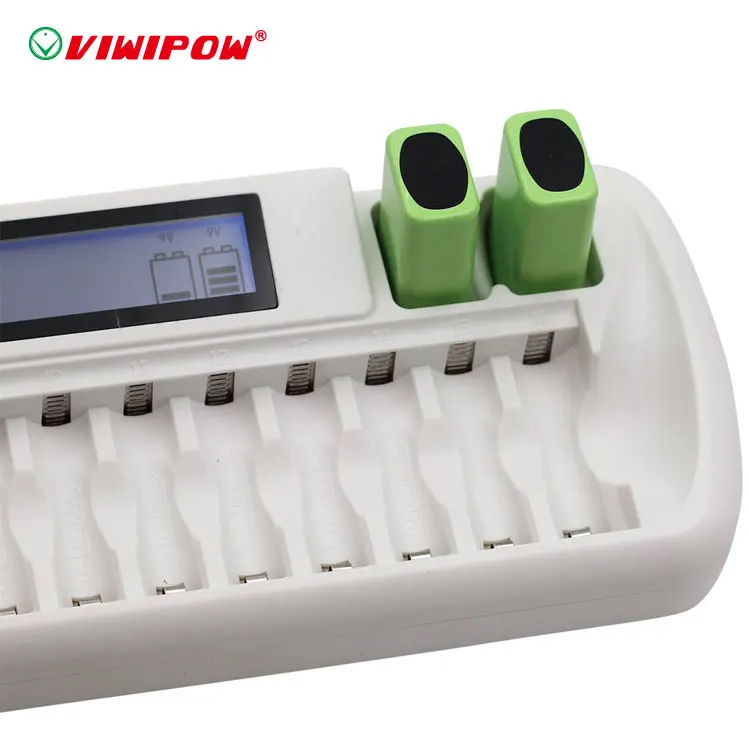Popular aaa/aa 9V li-ion battery charger 1.2V NIMH NICD battery charger with LCD display