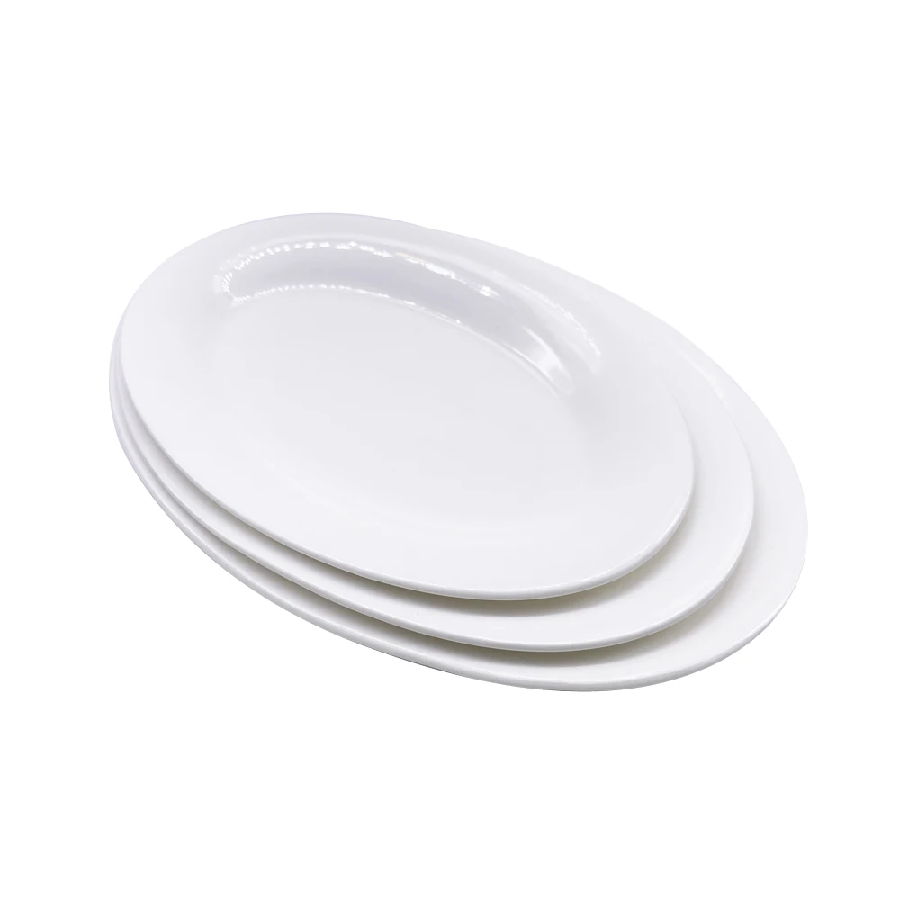9' 10' 11' 12' 14' 16' 18' 20' 22' Inch Magnesia Fish Oval Plate White Porcelain Oval Plate