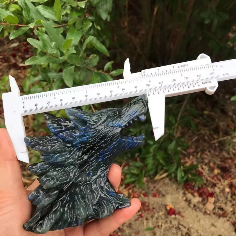 Оптовая продажа ручная резьба Исцеляющие все виды драгоценных камней натуральный кварц лабрадорит голова волка