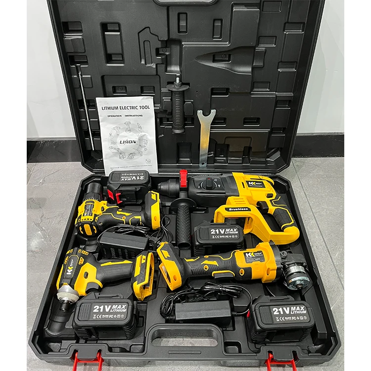 Factory Power Drills Kit 12v Portable Electric Cordless Brushless 18v 21v Cordless Dril Lithium Battery Drill Machine