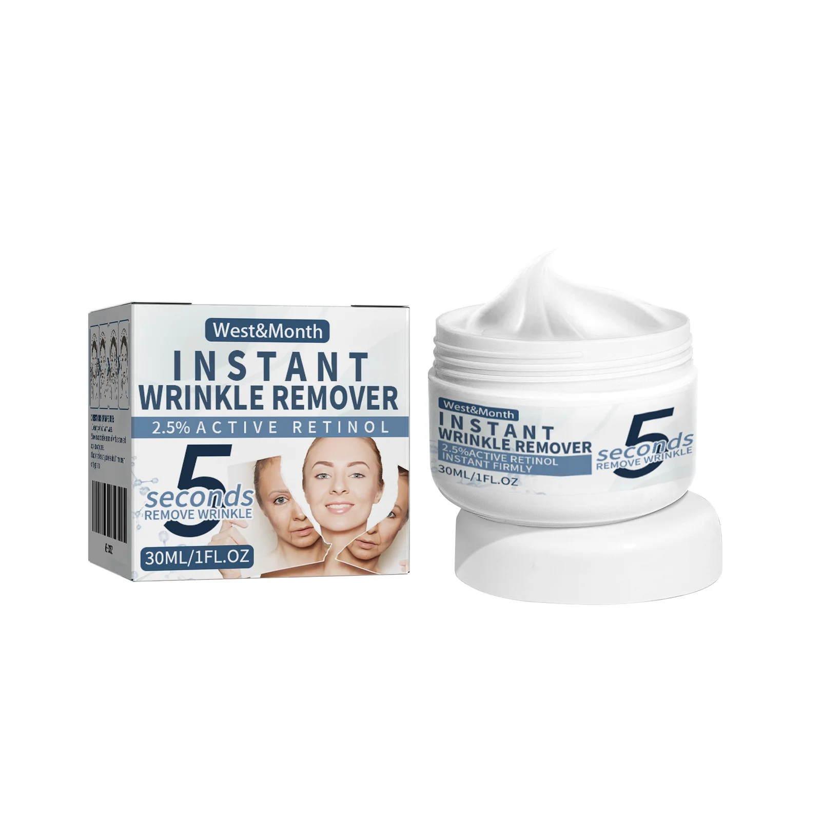 5 Seconds Instant Wrinkles Removal Cream Lifting Firming Anti-aging Improve Puffiness Fade Fine Lines Face Cream