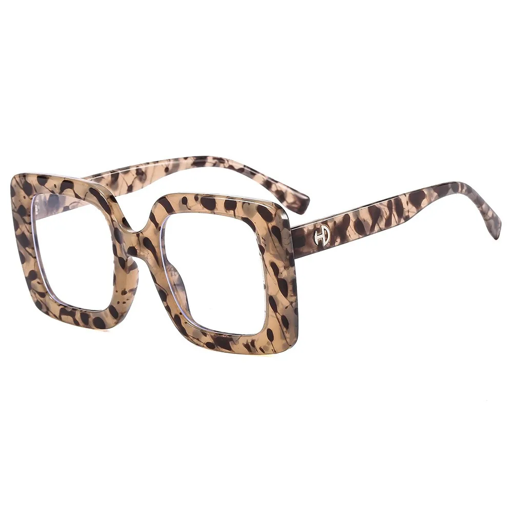 2128 European and American fashion new large frame TR90 anti blue light glasses frame plain street photo flat lens