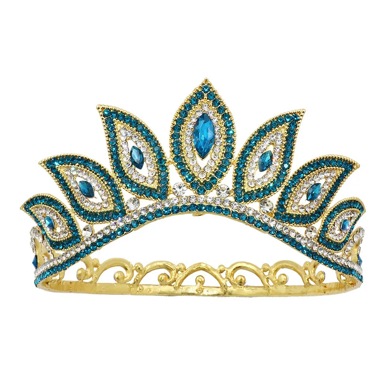 wedding tiara baroque luxury queen party birthday festival bridal crystal full round crown taira