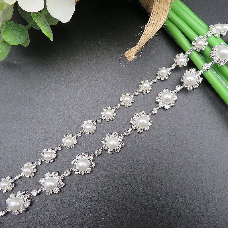  Оптовая продажа декоративные Подсолнухи серебро стекло кристалл отделка бахромой одежда стразы свадебные цепочки Metail