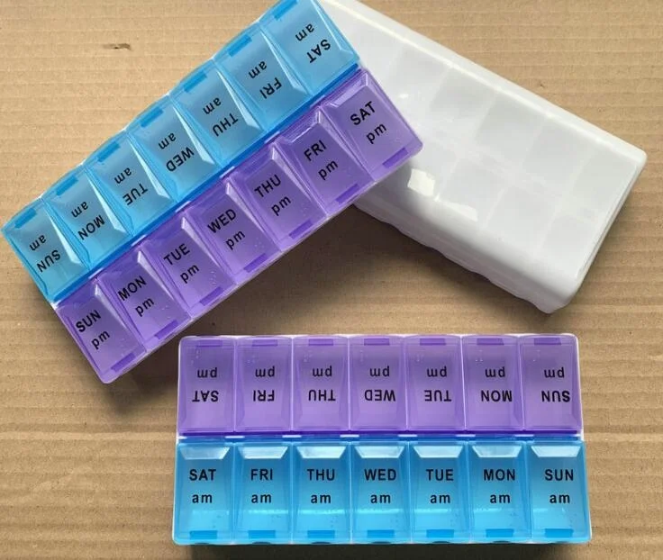 
7 Day Pill Box Vitamin Medicine Tablet Dispenser Organiser Weekly Storage Case for PM AM 