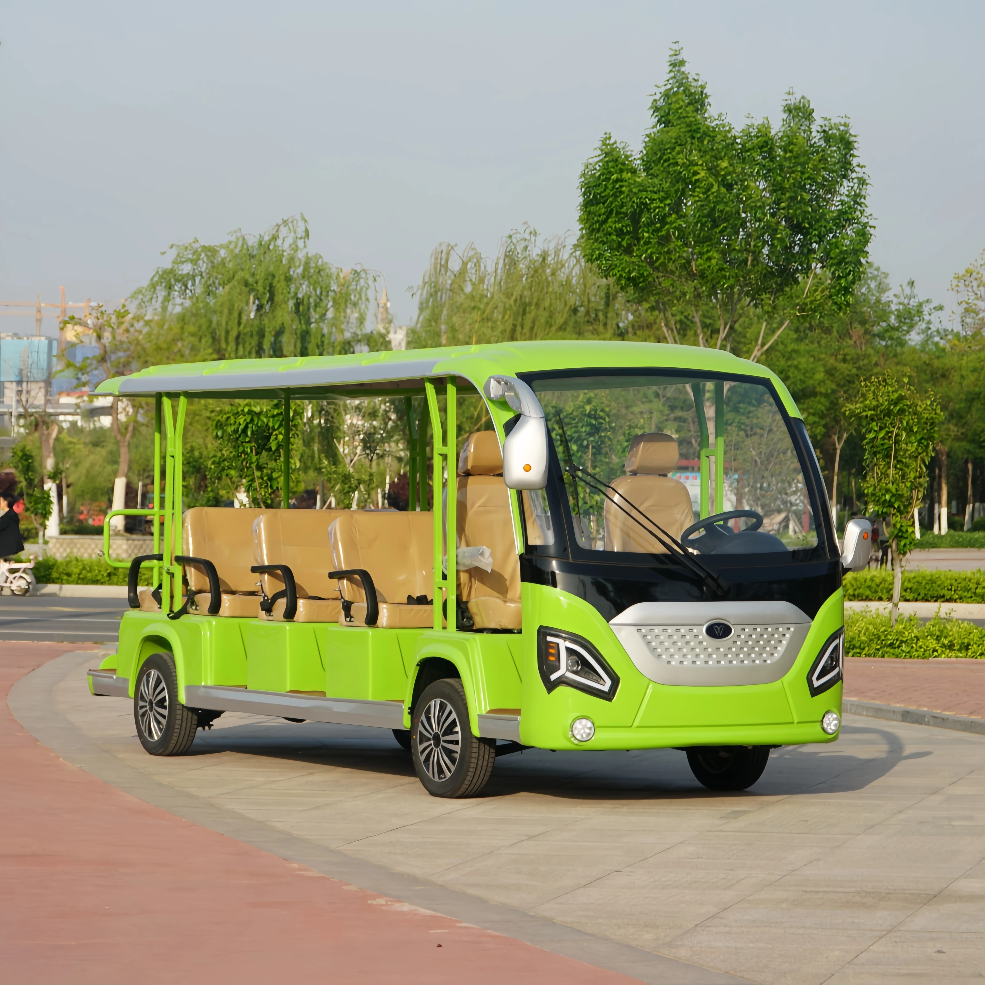 Competitive Price New 72V 5KW Mini Electric Sightseeing Tourist Bus Chinese Automatic Transmission Coaches