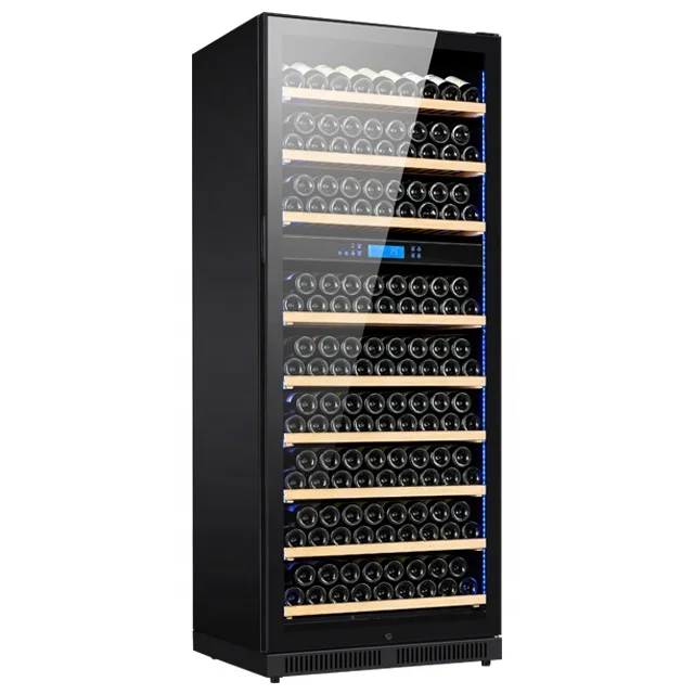 Top Sale 300 Bottles Temperature  Humidity Controller Glass Door Display Wine Cellar Fridge