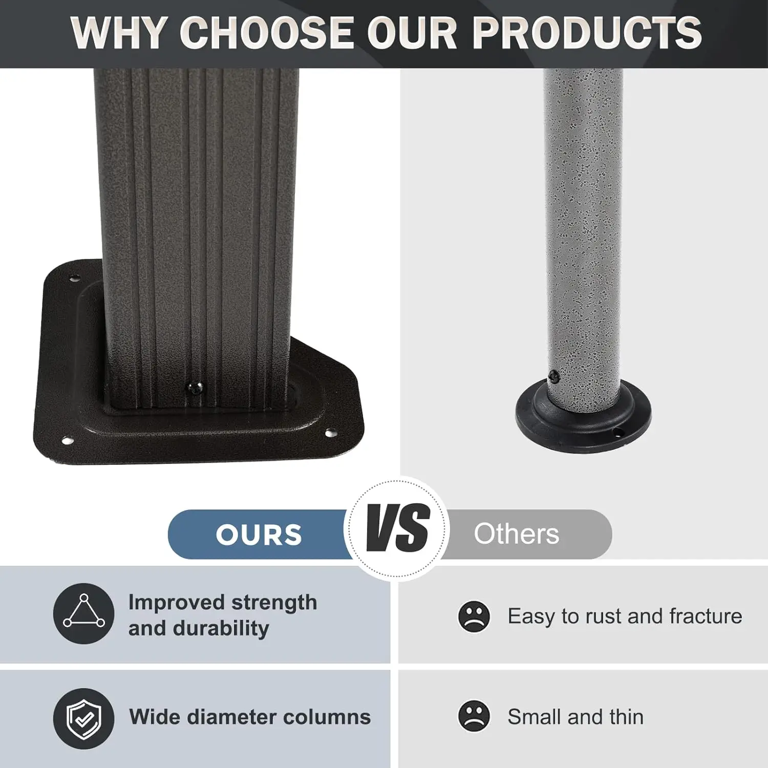 ABCCANOPY Hardtop Gazebo Single Roof Outdoor Pavilion with 2-Layer Hard Top Galvanized Iron Frame Garden Tent