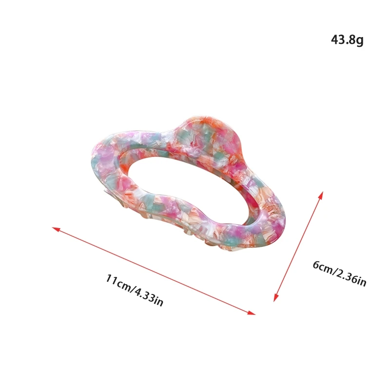4mm Thickened Cellulose Acetate Large Size 11cm Leopard Hair Claw Clip Nonslip Marble Circle Claws Clip for Thick Hair
