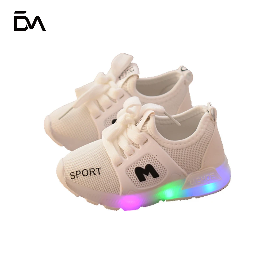 
2021 factory direct sale rechargeable kid high top light up casual sneakers 