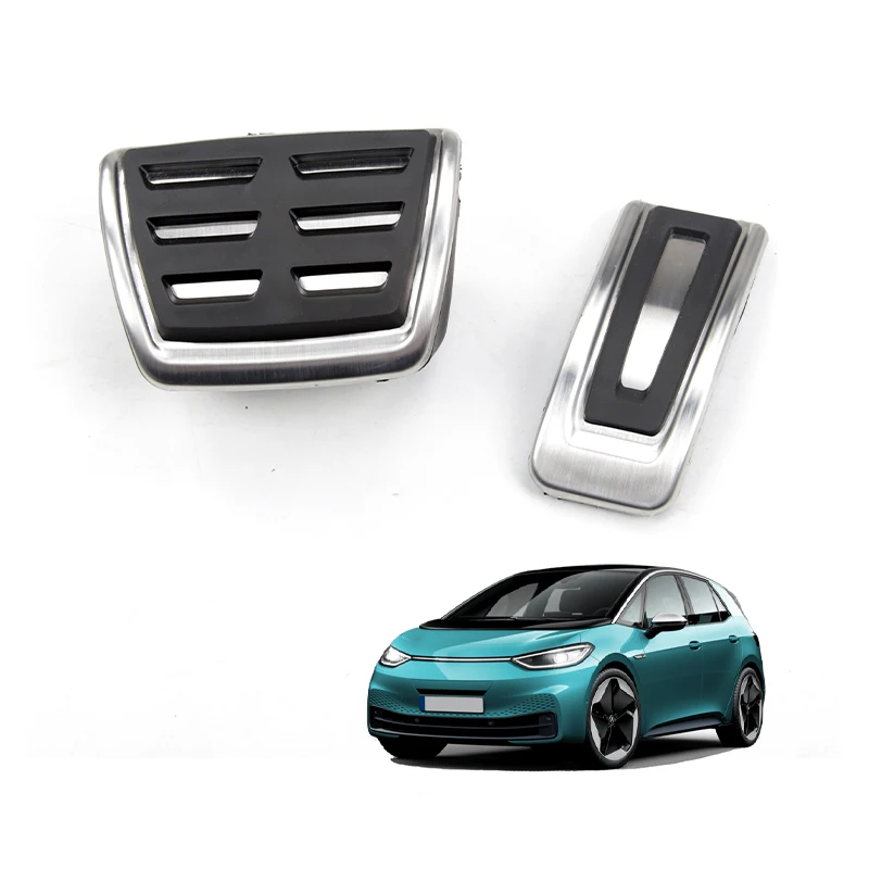Custom Anti-Slip No Drilling Aluminum Brake and Gas Accelerator Pedal Pad Cover Foot Pedal Pads Kit for volkswagen id3