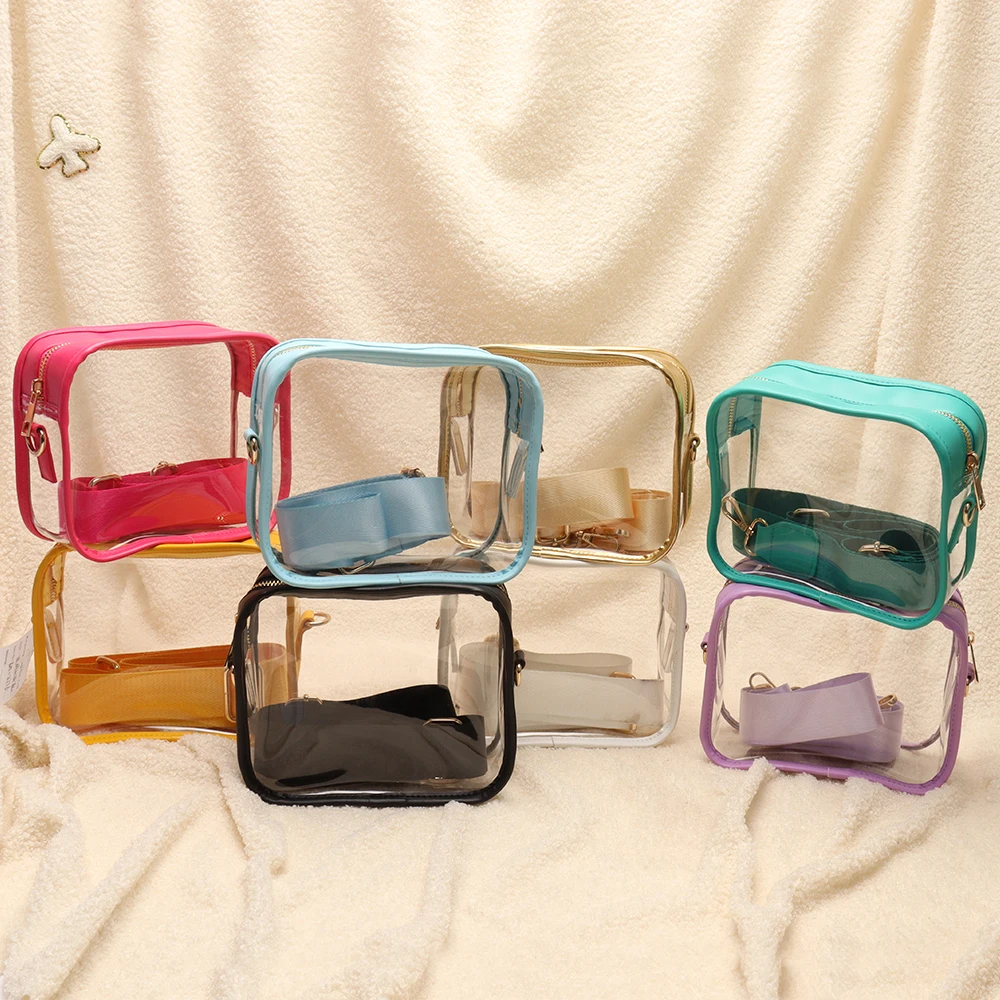 Superior Quality Custom Logo Women See Through PVC Jelly Clear Fanny Pack Clear Stadium Bag Crossbody Bag
