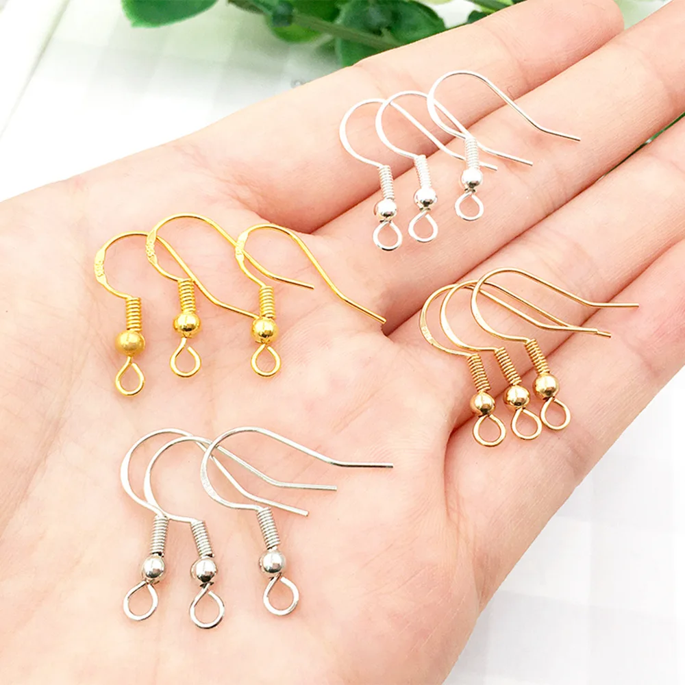 Earrings Carven 925 Silver color Copper Ear Wires Earrings Hook for DIY Jewelry Earrings Making Supplies Accessories